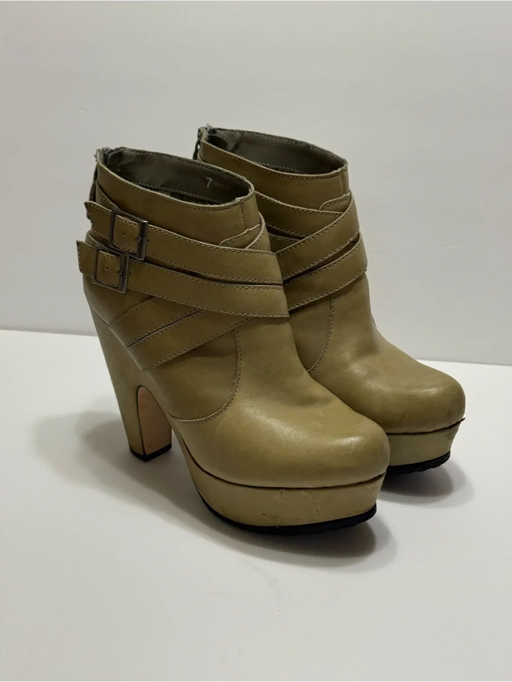 Seychelles Women's Leather Strappy Platform Ankle Boots Size 7